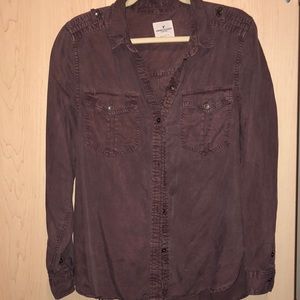 Plum button down flannel